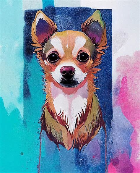 Chihuahua Dog lover, Chihuahua Dog owner, Chihuahua Dog painting abstract and creation Chihuahua ...