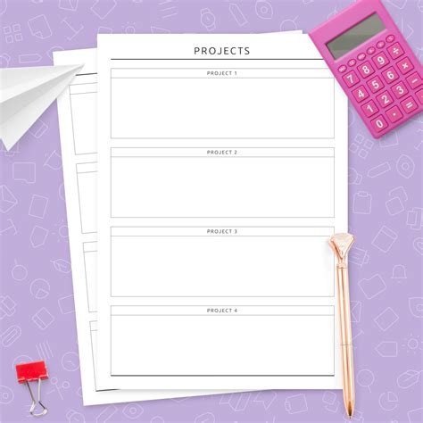 Projects Overview Template Template - Printable PDF