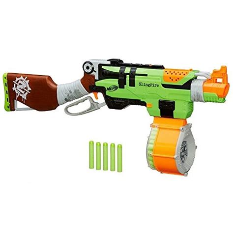 Nerf Zombie Huelga Slingfire Blaster Rifle Pistola Con Tamb - $ 304.000 en Mercado Libre