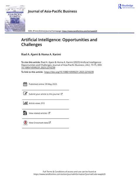 Artificial Intelligence Opportunities and Challenges | PDF | Artificial ...