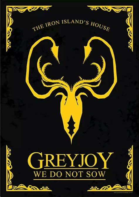 House Greyjoy Game of Thrones (pôster minimalista) | Aniversário game of thrones, As crônicas de ...