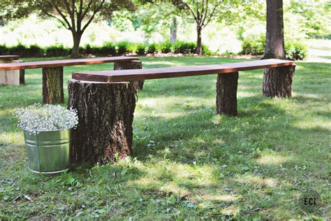 DIY Wedding Seating- Rustic Log Benches