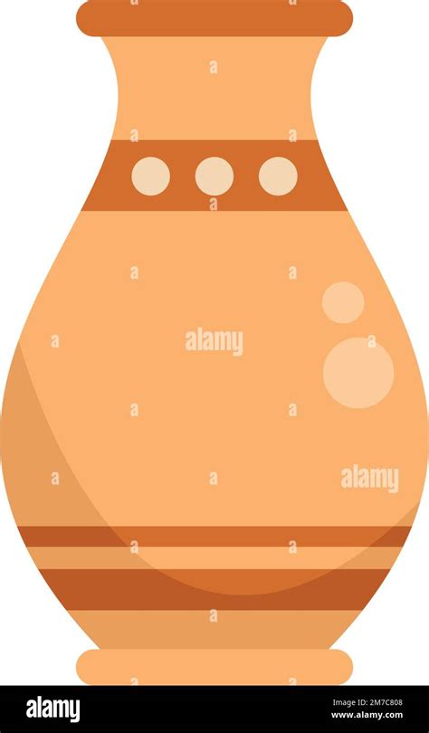 Amphora vase icon flat vector. Old pottery. Water glass isolated Stock ...