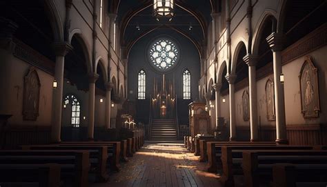 Premium Photo | Church inside view