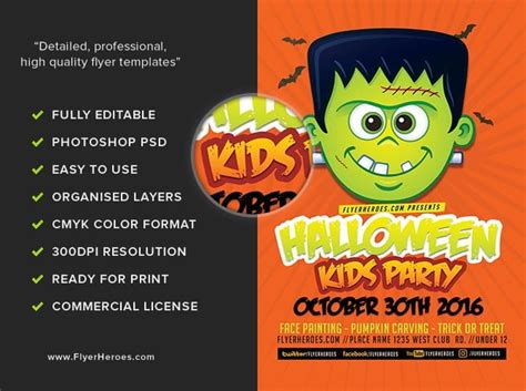 Toon Halloween Kids Party Flyer Template - FlyerHeroes