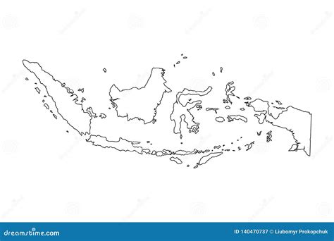 Indonesia Map Outline Graphic Freehand Drawing on White Background Stock Vector - Illustration ...