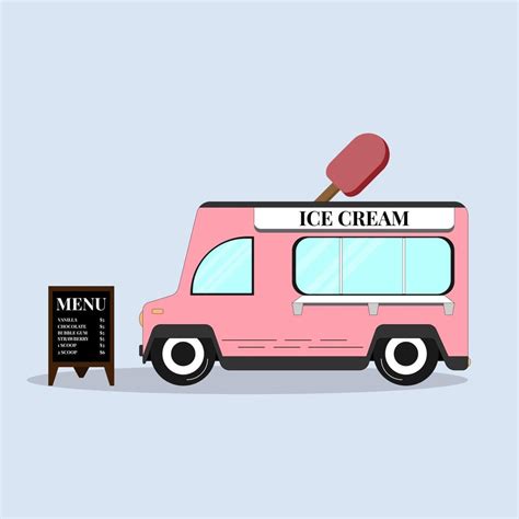 flat pink ice cream food truck perfect for design project 1994826 Vector Art at Vecteezy