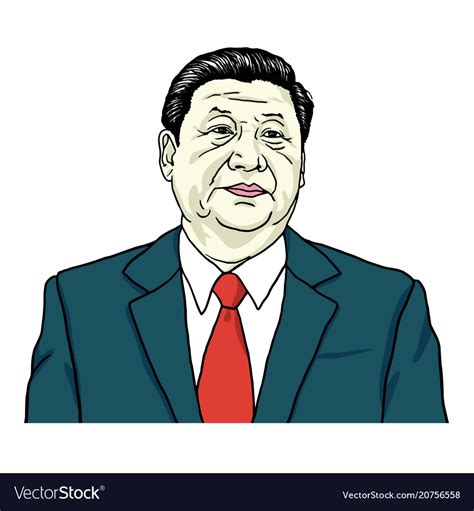 Xi jinping portrait Royalty Free Vector Image - VectorStock