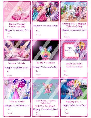 Barbie Printable Digital Personalized Valentines Day Cards #5 ...