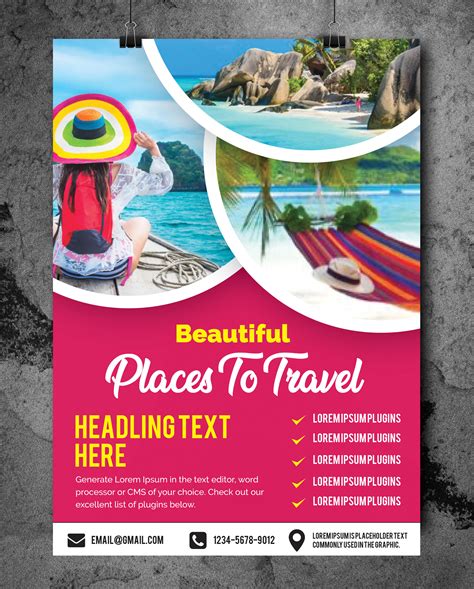 Travel flyer with editable text 830768 Vector Art at Vecteezy