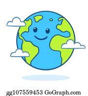 280 Hand With Cute Earth Map Cartoon Clip Art | Royalty Free - GoGraph