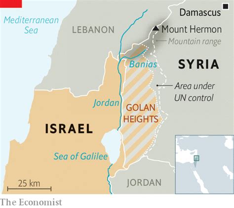 Golan Heights Map Middle East