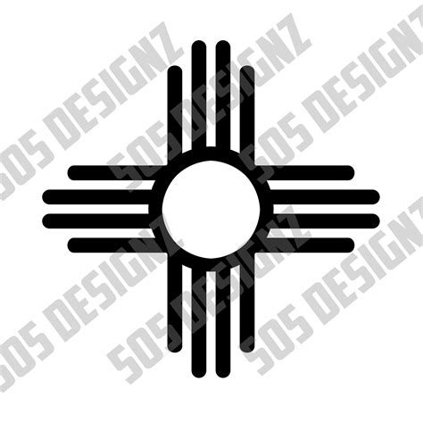 New Mexico State Flag Zia Symbol SVG PNG, Cricut, Decal, Stencils, Cutouts, Patterns ...