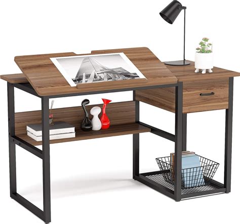 Tribesigns Drafting Table with Storage Drawers, South Africa | Ubuy