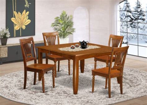 5 Pc Dining room set-Square Table that has an Leaf and 4 Dining Chairs ...