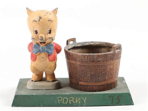 Looney Tunes Elmer Fudd and Porky Pig Spelter Figurines, Mid-20th ...