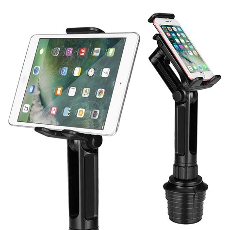 Cup Mount Holder for iPad and Smartphone, Universal Car Cup Tablet Mount w/ Swivel Arm ...