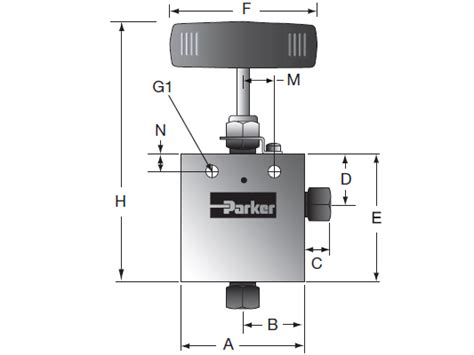 MAN Series 2-Way Angle Valve On Parker Hannifin Instrumentation Products Div.