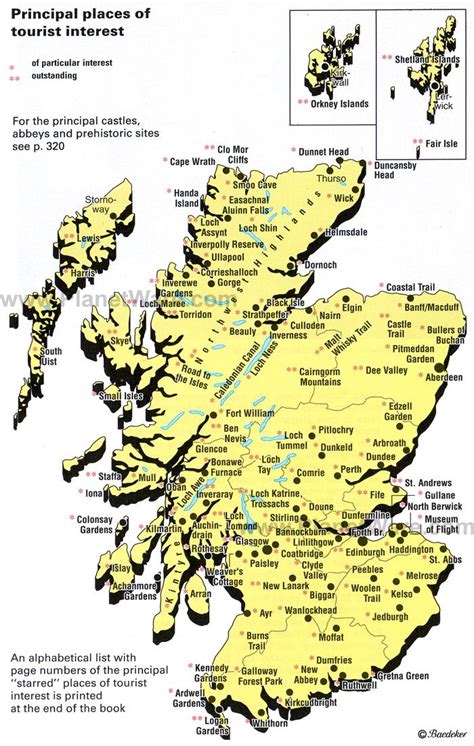 Map of Scotland - places of Tourist Interest | PlanetWare | Scotland map, Scotland history ...