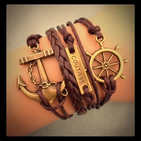 SOLD | Cheap fashion jewelry, Leather anchor bracelet, Fashion bracelets
