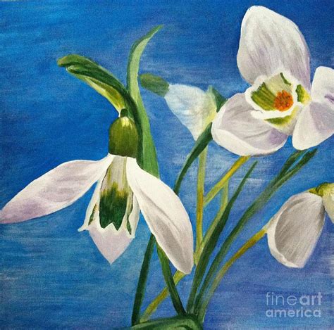 Snowdrop Flowers Painting by Iryna Razhkova - Fine Art America