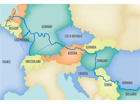 Map Of Danube And Rhine Rivers