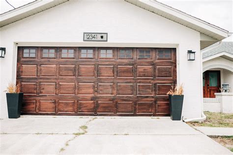 Create a Faux Wood Garage Door with Gel Stain - Crazy Life with Littles