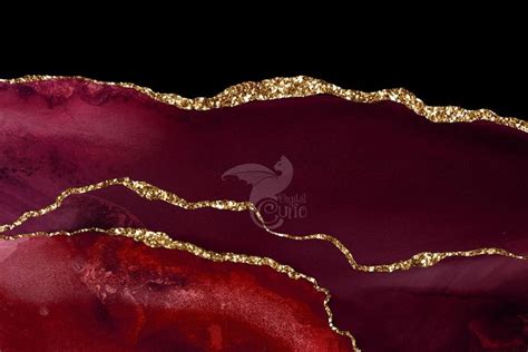 Burgundy & Gold Agate Watercolor in 2020 (With images) | Digital ...