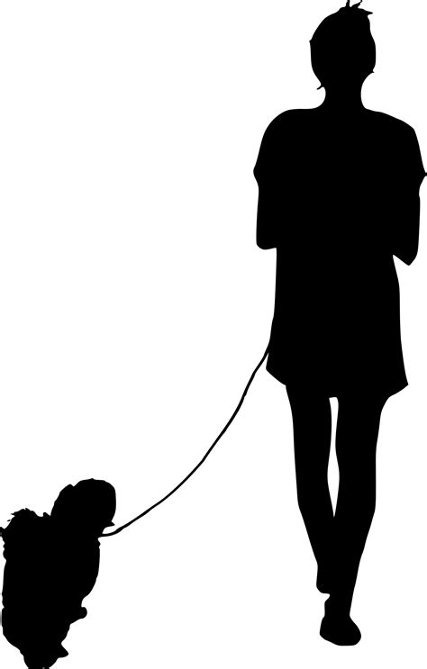 Free Download - Person Walking Dog Silhouette - Free Transparent PNG ...