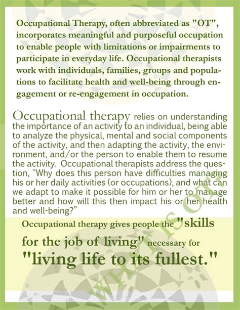 Occupational Therapy Inspirational Quotes. QuotesGram