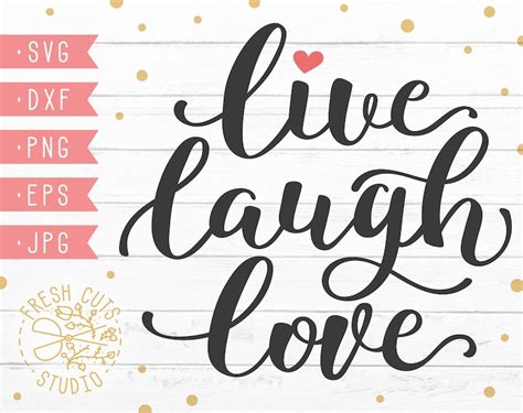 Live Laugh Love SVG Design Instant Download Love Cut Files | Etsy