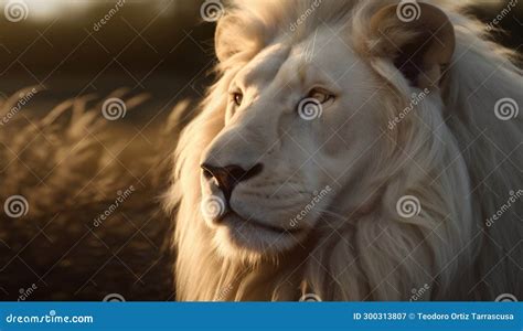 Lion in the African Savannah Stock Illustration - Illustration of ...