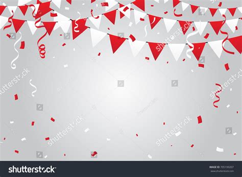 Red Tiny Confetti Ribbon Celebration Background Stock Vector (Royalty Free) 705199207