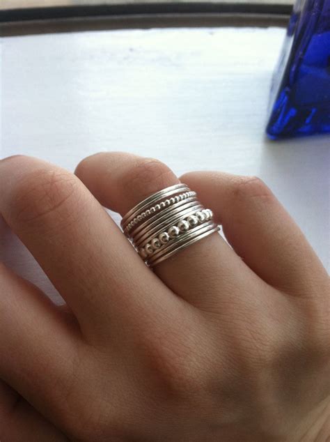 Sterling Silver Stacking Ring Set of 11 by HomegrownSilverStone ...