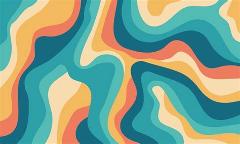 Premium Vector | Abstract colorful wavy groovy psychedelic retro background