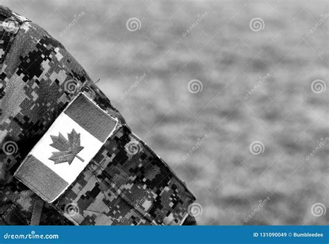 Canadian Troops. Canadian Army. Canada Flags on Soldiers Arm. Stock ...