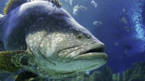 Grouper in the aquarium stock image. Image of epinephelinae - 124090569