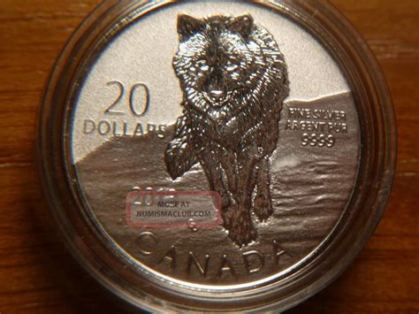 2013 Canada $20 Twenty Dollars. 9999 Silver Coin, Wolf