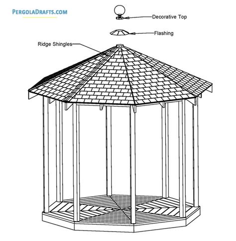 10 Feet Octagon Gazebo Blueprints