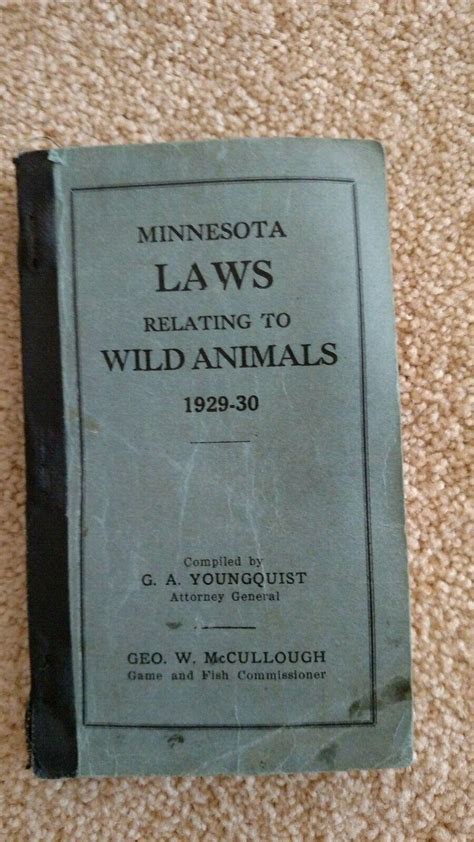 vintage hunting regulations, 1929-1930 Minnesota laws relating to wild animals | #3841614839