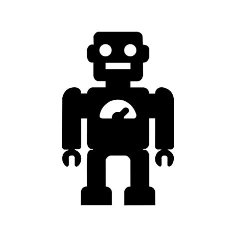 Icon robot in black and white 18768278 Vector Art at Vecteezy