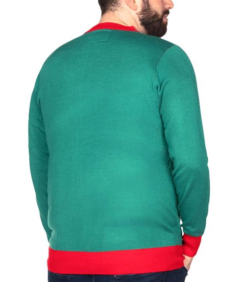 Santa's Coming Big and Tall Ugly Christmas Sweater: Men's Christmas Outfits Tipsy Elves