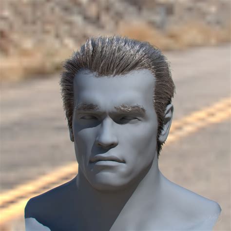 Yin Shiuan's Blog_I Have A CG Dream: Arnold schwarzenegger_WIP_03/19