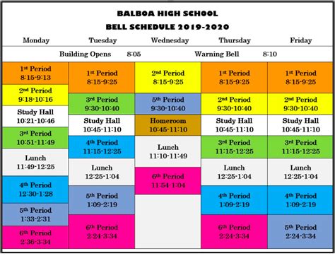 Bell Schedule | SFUSD