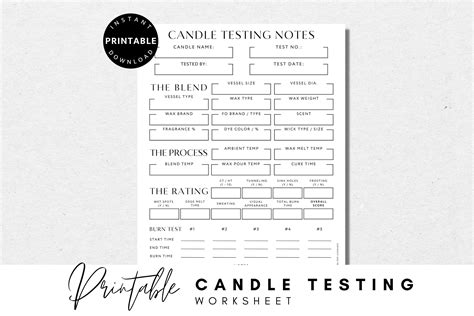 "Stay organized when making and testing your candles with this candle testing log sheet. Record ...