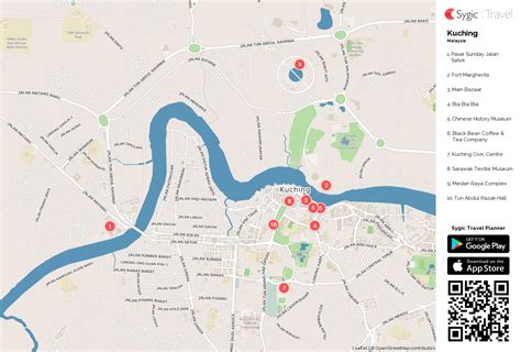 Kuching Printable Tourist Map | Tripomatic