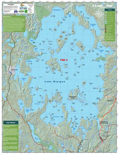 New Map - Lake Nipigon - Northwest Ontario Out Doors