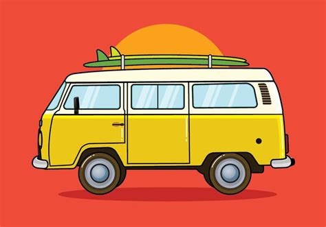 Hippie Bus Vector Illustration - Telecharger Vectoriel Gratuit, Clipart Graphique, Vecteur ...