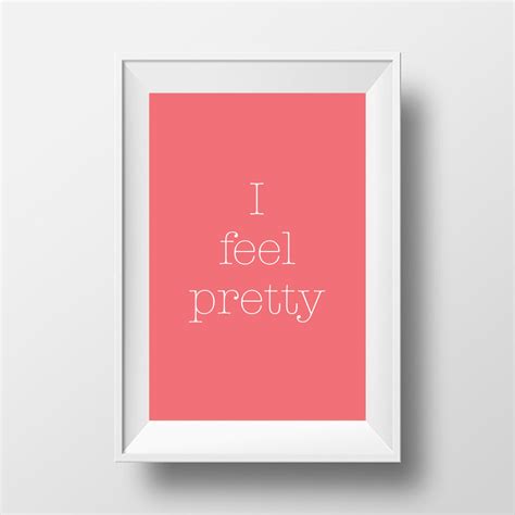 I Feel Pretty Printable Poster Pink/coral/salmon Wall Art - Etsy