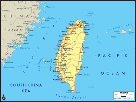 Taiwan On Map - Taiwan Political Wall Map | Maps.com.com : All regions, cities, roads, streets ...